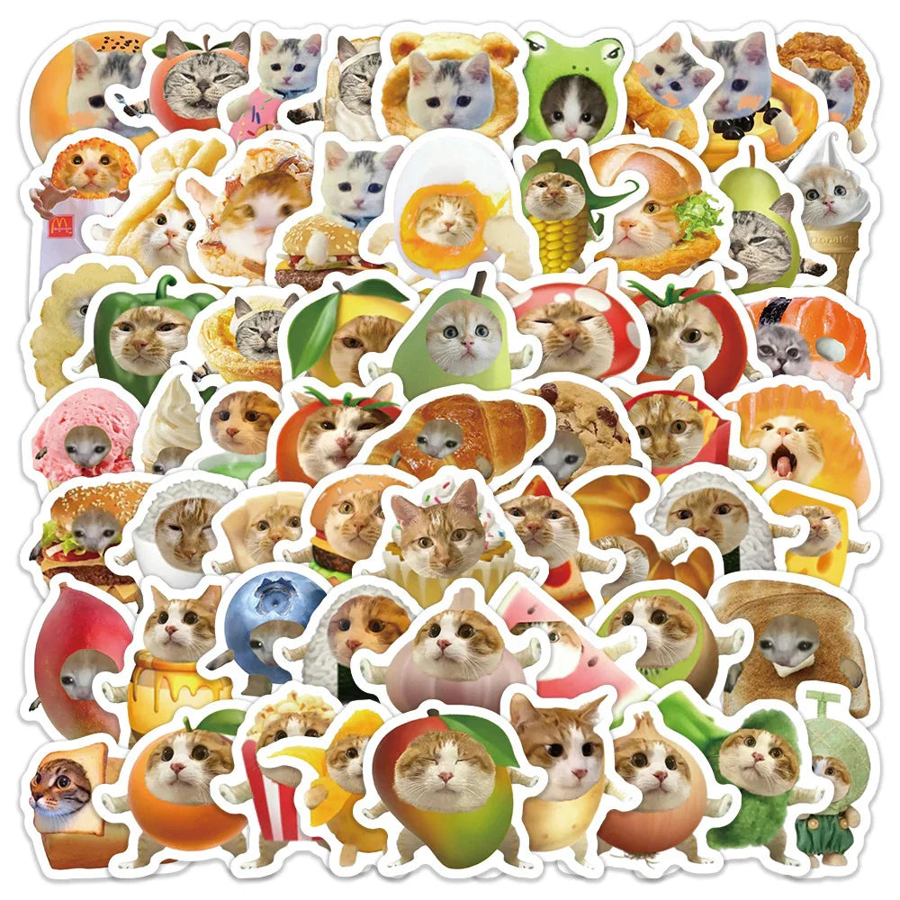Cute Cat Meme Stickers for Laptop, Phone, Suitcase - 10/30/60pcs (ONLINE ORDER ONLY)