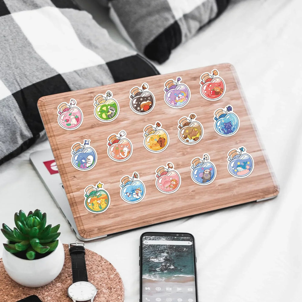 10/30/50PCS INS Style Stickers Elf in Bottle Cartoon Decals Cute Animal Graffiti Sticker Laptop Phone Guitar Car Bike Skateboard (ONLINE ORDER ONLY)