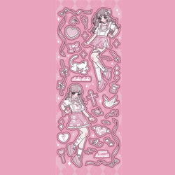 Ins Sweet Cool Sisters Girl Stickers Diary Scrapbooking DIY Album Decoration Sticker Aesthetic Personalized Kawaii Stationery (Online Order Only)