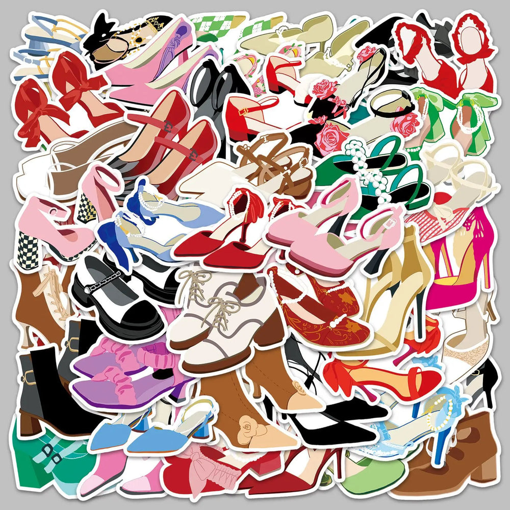 50pcs High Heels Graffiti Stickers for Helmet, Desktop, Wall Decoration (Online Order Only)
