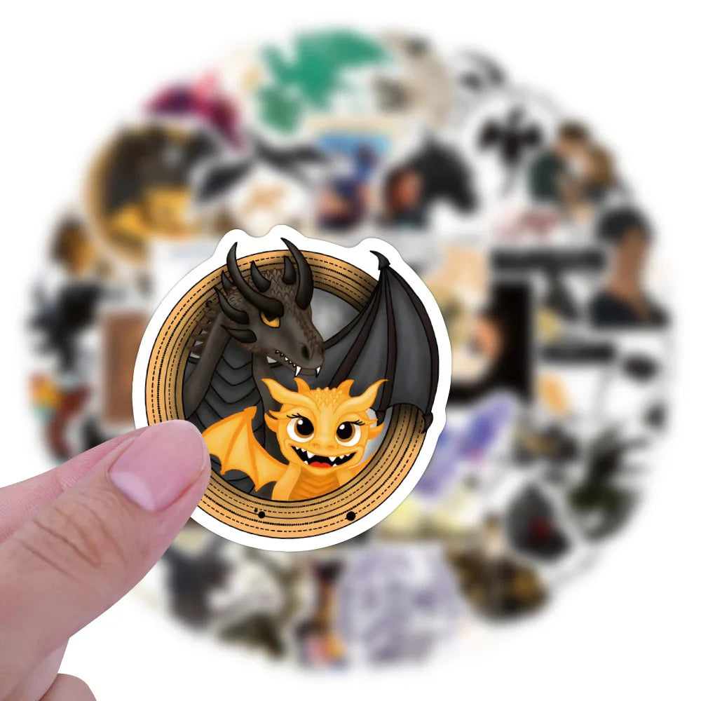 10/30/50/120pcs Fantasy Novel Fourth Wing Cool Stickers Decal Laptop Phone Car Guitar Notebook Fridge Waterproof Sticker Kid Toy (ONLINE ORDER ONLY)
