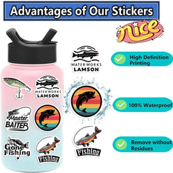 50PCS Cute Fish Animals Graffiti Stickers Skateboard Phone Laptop Waterproof Cool Cartoon DIY Sticker Decals Toy (Online Order Only)