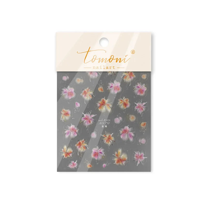 Fireworks Bloom Romantic Starry Sky Goldfish Metallics Color Gradient Self Adhesive Nail Art Stickers Halo Dyeing Manicure Decal (ONLINE ORDER ONLY)