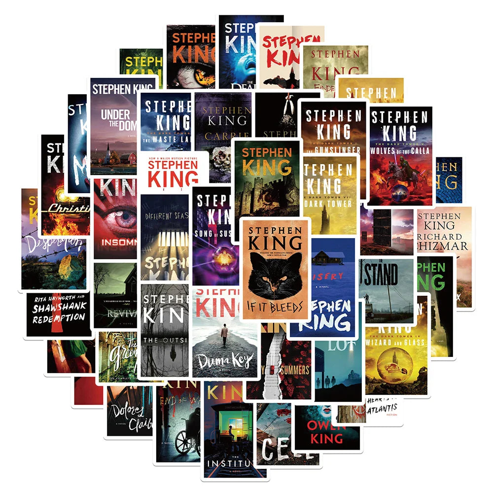 10/30/50PCS Mix Stephen Edwin King Horror Novel Stickers Poster Decals DIY Motorcycle Laptop Notebook Phone Bike Graffiti Toys (Online Order Only)