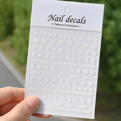 1PCS Laser Gold Snowflake Christmas Tree Nail Sticker 3D Adhesive Nail Decals Nail Art Accessories New Christmas Decoration 2024 (ONLINE ORDER ONLY)