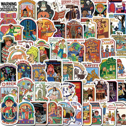 60PCS Cartoon Retro Ghost Graffiti Mixed Anime Sticker DIY Luggage Skateboard Laptop Helmet Guitar Sticker Kids Decals (ONLINE ORDER ONLY)