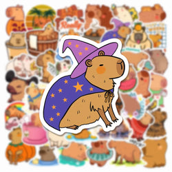 10/50pcs Cute Cartoon Capybara Graffiti Stickers DIY Scrapbook Guitar Notebook Phone Luggage Car Waterproof Sticker Toy (Online Order Only)