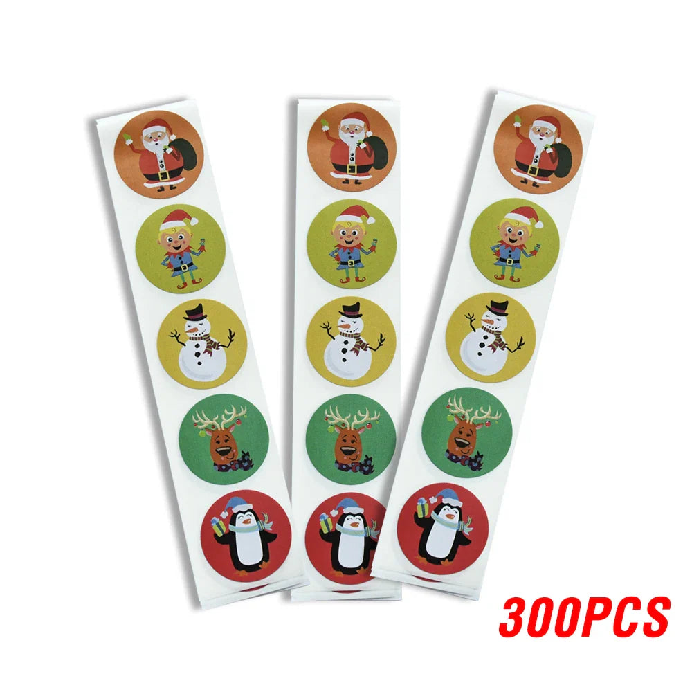 100-500pcs Thank You Label Sealing Stickers Merry Christmas Kraft Handmade Sticker Card Box Package Wedding Decor Party Supplies (ONLINE ORDER ONLY)