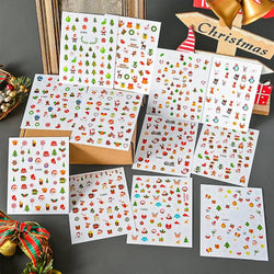 Christmas Greenery Nail Stickers Xmas Holly Animal Penguin Candy Winter Sliders Decor 2024 Holiday Decals Manicure Tips Foils *& (ONLINE ORDER ONLY)