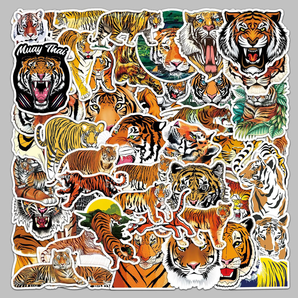 50Pcs Fierce Tiger Graffiti Stickers for Helmet, Wall, Desktop Decoration (ONLINE ORDER ONLY)