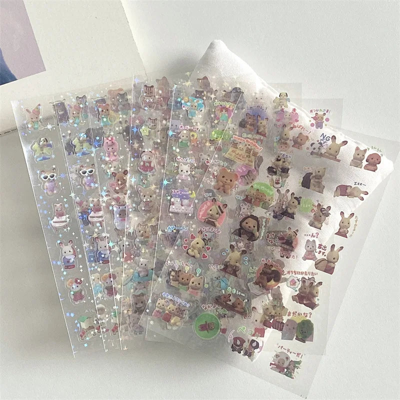 6pcs/10pcs Set Y2K Random Cute Glitter Laser Sticker for Phone Camera Luggage Journal Sticker Kawaii Decoration Sticker Gift (ONLINE ORDER ONLY)