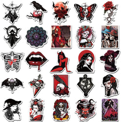 10/30/50pcs Horror Gothic Punk Daemon Skull Stickers Skateboard Laptop Phone Luggage Cool Waterproof Sticker Decals Kids Toys (ONLINE ORDER ONLY)