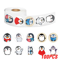 100-500pcs Cartoon Penguin Stickers For Kid Funny Decal Toy Gift DIY Decoration Label Cute Animal Label Stationery Sticker (Online Order Only)