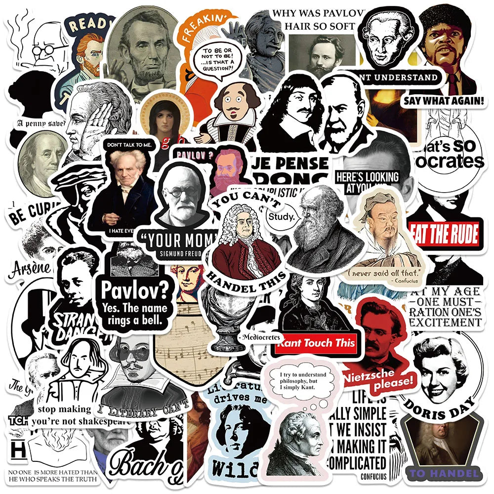 50pcs Funny Famous Person Meme Celebrity Stickers Water Bottle Sticker Luggage Laptop Guitar Phone Waterproof Vinyl Decals (Online Order Only)