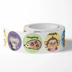 100-500pcs Kids Cute Cartoon Animals Praise Stickers 1Inch Labels for Children Teaching Toy Gift Card Party Packaging Wrapping (Online Order Only)