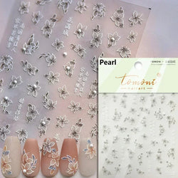 Charming Dreamy Shiny Jelly Blue Gradient Lily Flowers Rose Petal White Dot Chinese Colorful Nail Art Stickers Manicure Decals (ONLINE ORDER ONLY)
