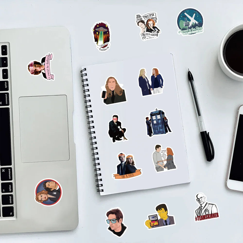10/50Pcs Crime Thriller TV Series The X-Files Stickers For Pack On Laptop Car Guitar Book Luggage Decoration Diary Pegatina (ONLINE ORDER ONLY)