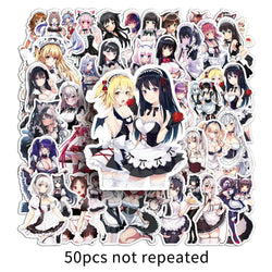 50pcs Sexy Maid Graffiti Stickers for Helmets, Walls, DIY Decoration Wholesale (ONLINE ORDER ONLY)
