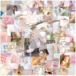 Cute Pink Ballet Stickers - 10/30/60pcs Aesthetic Cartoon Decals for Laptop, Notebook, Suitcase, Phone (Online Order Only)