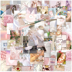 Cute Pink Ballet Stickers - 10/30/60pcs Aesthetic Cartoon Decals for Laptop, Notebook, Suitcase, Phone (Online Order Only)