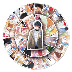 60Pcs Cartoon Couple Waterproof Vinyl Stickers for Skateboard Snowboard (ONLINE ORDER ONLY)