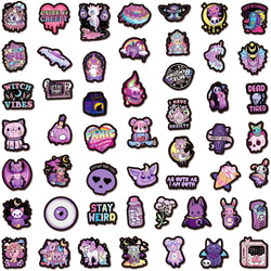 10/30/50PCS Horror Gothic Skull Purple Stickers Cartoon Waterproof Graffiti DIY Laptop Phone Notebook Skateboard Decals Kids Toy (Online Order Only)