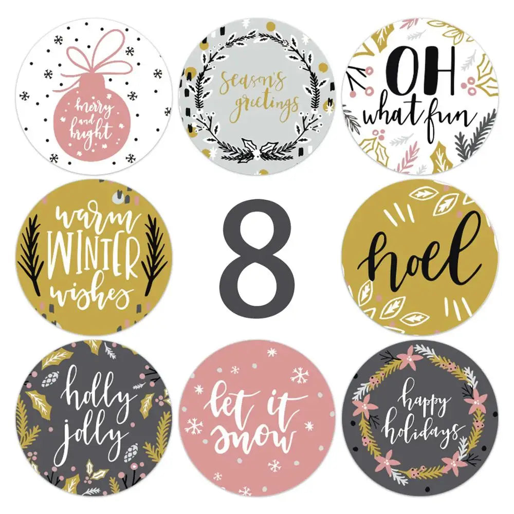 100-500pcs Thank You Sticker Design Diary Christmas Sticker Gift Sealing Sticker Holiday Birthday Party Gift Decoration Label (Online Order Only)