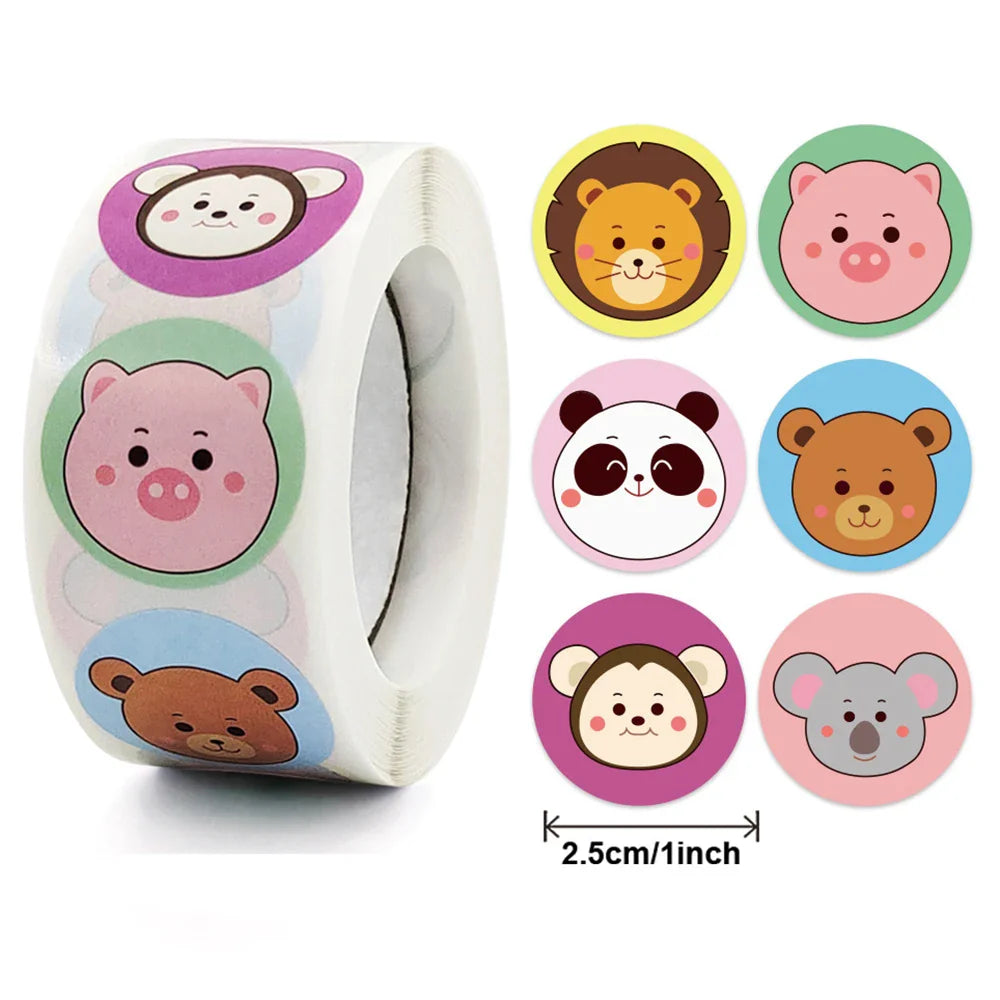100-500pcs 1 inch Cat Sticker kids Reward Sticker Gift Decoration Label Teacher Encouragement Student Stationery Stickers (ONLINE ORDER ONLY)