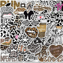 60PCS Leopard Print Vintage Graffiti Cartoon Stickers for Wall, Luggage, Laptop, Car, Phone (Online Order Only)