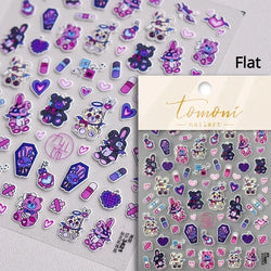 Round Jeans Square Sexy Blue Series Cowboy Lucky Beautiful Letter Self Adhesive Nail Art Sticker Pearl Rhinestone Manicure Decal (ONLINE ORDER ONLY)