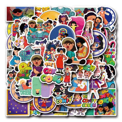55pcs Cartoon Comfy Couch Stickers for Luggage, Water Bottles, Phones, Laptops, Scooters, Refrigerators (Online Order Only)