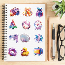 50PCS Cartoon 3D Gift Stickers DIY Diary Laptop Luggage Skateboard Aesthetic Scrapbook DIY Child Phone Stationery Supply for Kid (Online Order Only)