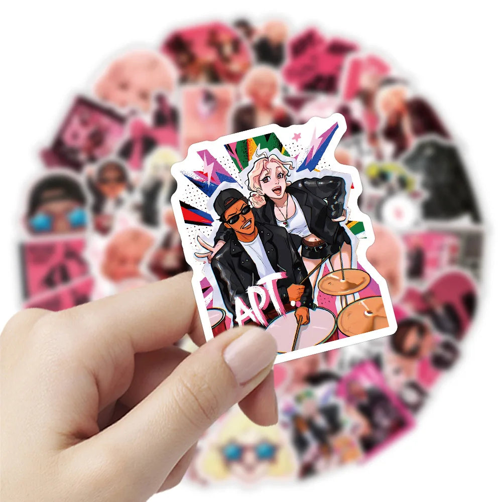 Bruno Mars Rosé Stickers 10/30/50PCS DIY Scrapbook Laptop Guitar Car Bike Decals Fans Gift (Online Order Only)