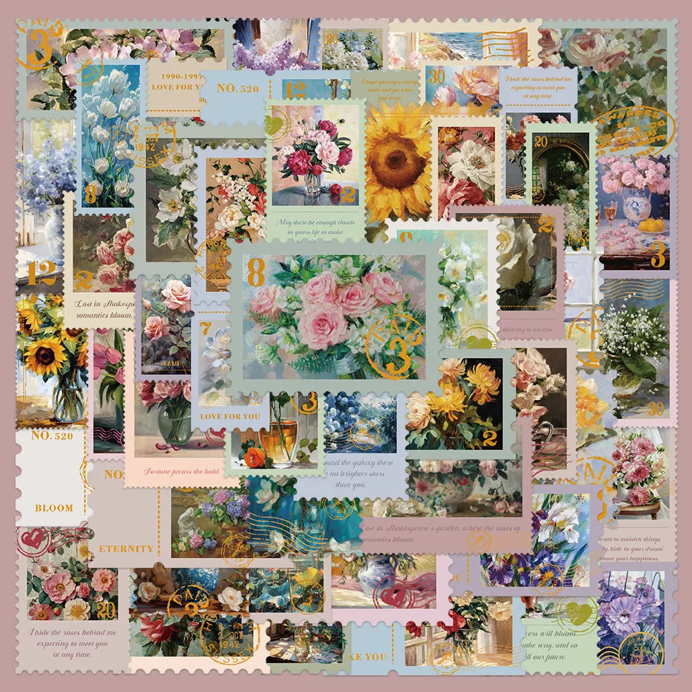 50pcs Flower Graffiti Stickers for Helmet, Wall, DIY Decoration Wholesale (Online Order Only)