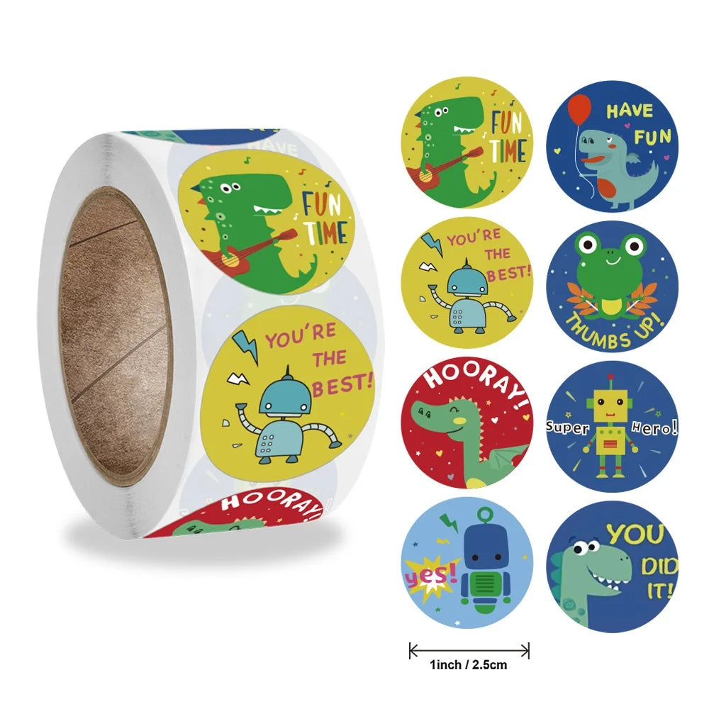 100-500PCS Reward Motivational Stickers Cartoon Animal Kids Toy Circus Elephant Lion Monkey Dolphin Stickers For Children Gifts (ONLINE ORDER ONLY)