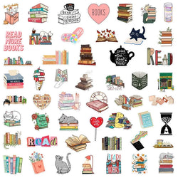 10/30/50PCS Cartoon Animal Reading Children's PVC Sticker Aesthetic Decoration Scrapbooking Stationery School Supplies for Kids (ONLINE ORDER ONLY)