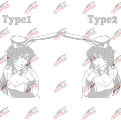 Anime Sticker Rabbit Girl For Car Stickers Decoration Window Door Rear Windshield External Accessories Die Cutting Vinyl Decals (ONLINE ORDER ONLY)