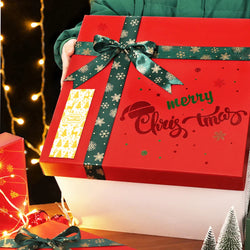 120pcs Rectangle Gold Foil Sticker Rose Gold Merry Christmas Stickers Gift Seal Labels Shipping Stickers For Decoration Envelope (Online Order Only)
