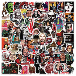 10/30/50/100PCS Mixed Horror Movie Thriller Character Stickers Graffiti Skateboard Phone Guitar Suitcase Bumper Decals Kids Toy (Online Order Only)