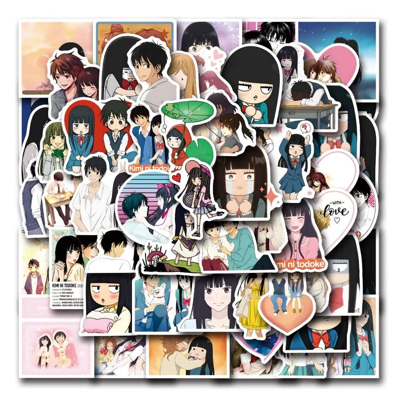 Kimi Ni Todoke Decorative Stickers for Suitcase, Water Cup, Phone, Laptop, Car, Scooter, Refrigerator (55pcs) (Online Order Only)