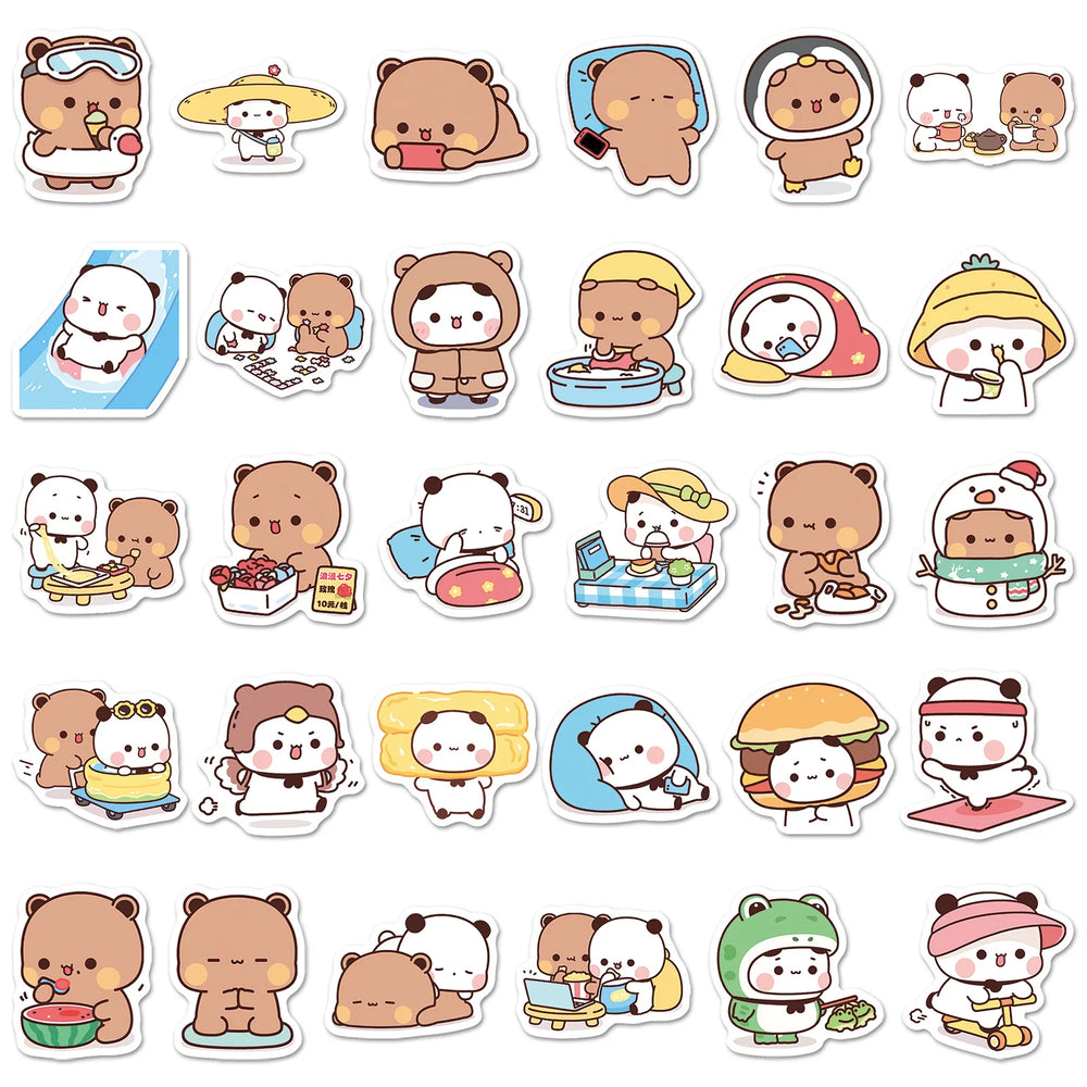 10/30/60PCS Yier Bouboo Stickers Kawaii Cartoon Decals Cute Animal Kids Toys Luggage Laptop Phone Guitar Bike Skateboard Sticker (Online Order Only)