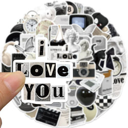 10/30/61PCS Simple Sculpture PVC Graffiti Sticker Sticky Aesthetic Decorative Scrapbook DIY Child Phone Stationery Supply (Online Order Only)