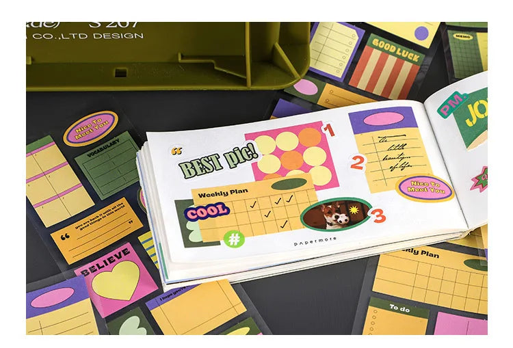 6pcs/lot Inspiration Records Series Writable Sticker Diary Scrapbooking Collage Sticky Note Decoration Sticker Kawaii Stationery (Online Order Only)