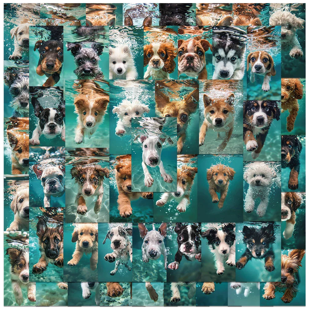 50pcs Funny Cute Animals Aesthetic Swimning Dogs Stickers Decals For Laptop Water Bottle Luggage Notebook Waterproof Graffiti (ONLINE ORDER ONLY)