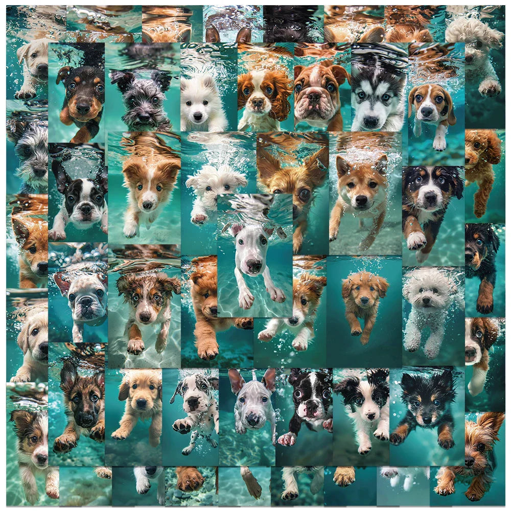 50pcs Funny Cute Animals Aesthetic Swimning Dogs Stickers Decals For Laptop Water Bottle Luggage Notebook Waterproof Graffiti (ONLINE ORDER ONLY)