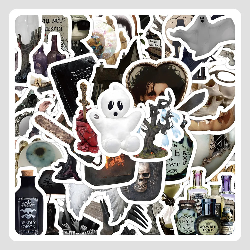 Ghost Skeleton Horror Cartoon Stickers for Phone Laptop Luggage Skateboard Decals (Online Order Only)