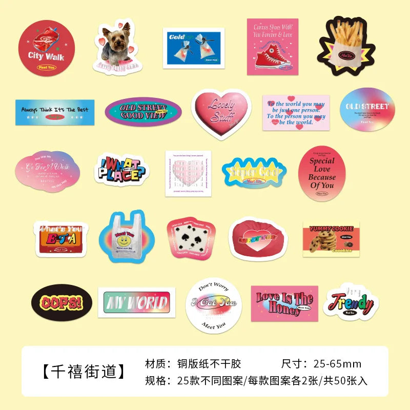50Pcs/lot Ins Cute Bear Stickers Planner Journal Collage DIY idol card Decoration Material Scrapbook Sticker Kawaii Stationery (ONLINE ORDER ONLY)