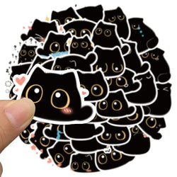 40pcs Cute Kawaii Cartoon Black Cat Stickers Kids Toy Vinyl Waterproof Graffiti For Laptop Phone Notebook Bicycle Car Decals (ONLINE ORDER ONLY)