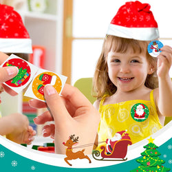 500pcs /1 Roll Christmas Stickers 1inch Snowflakes Holiday Stickers Xmas Gift Label for Envelope Box Gift Decor (Online Order Only)