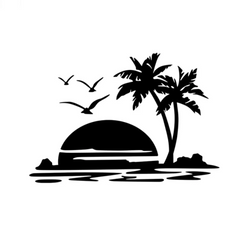 Palm Trees Camping Sticker for RV Campervan Motorhome Caravan Van Body Side Decor Decal Vinyl Decoration Car Sticker (ONLINE ORDER ONLY)